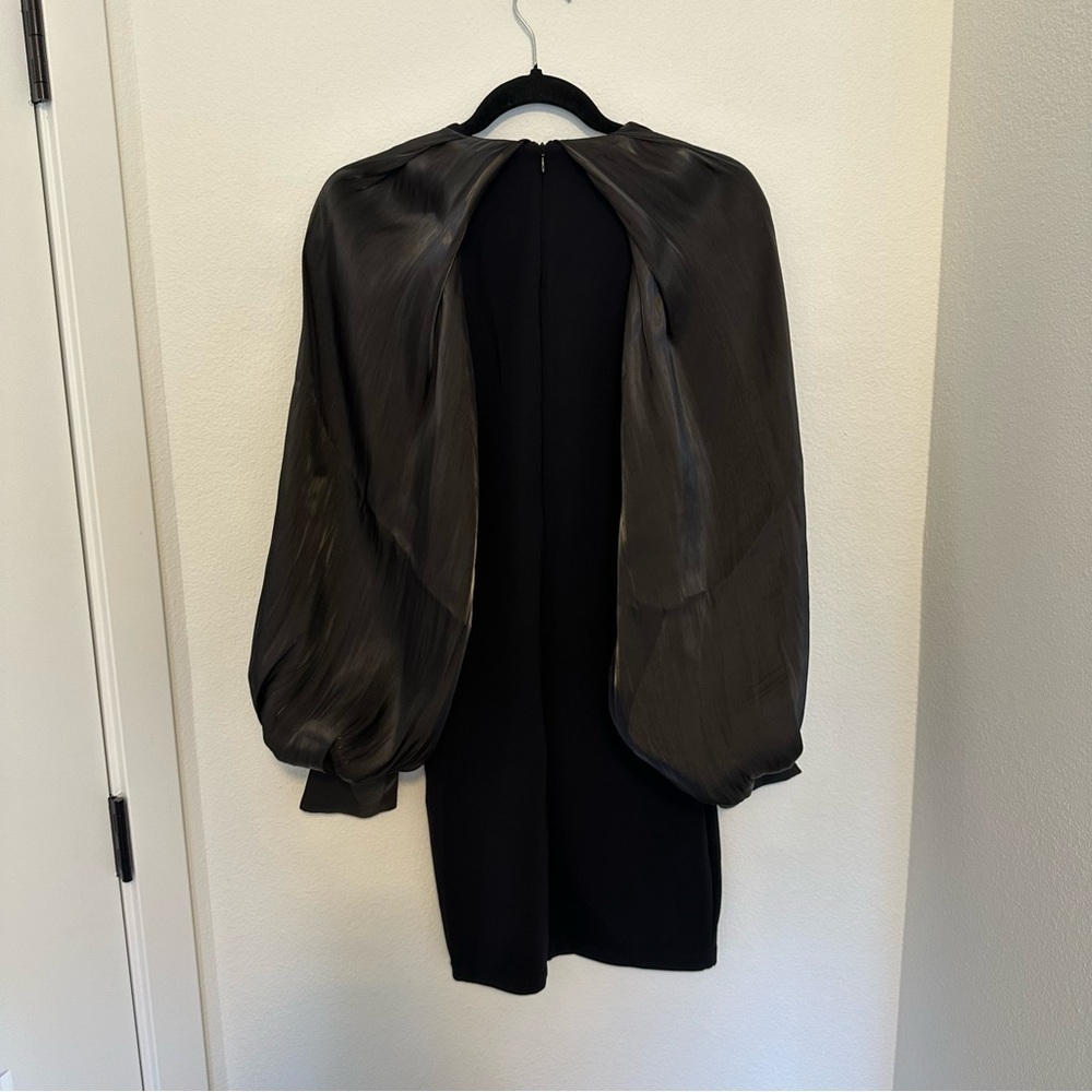 ZARA Oversized Column Balloon Sleeves Combination Dress Black Size S Women’s - Picture 5 of 8